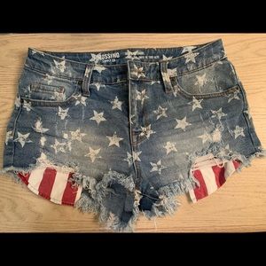 Stars and Stripes denim shorts